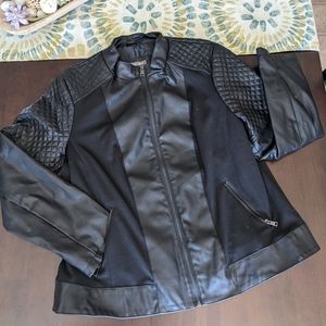 Faux leather moto jacket